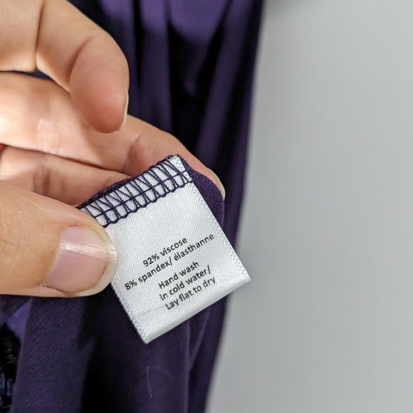 Tangente 3/4 Sleeve Wrap Dress Deep Purple Size Medium - Picture 7 of 8